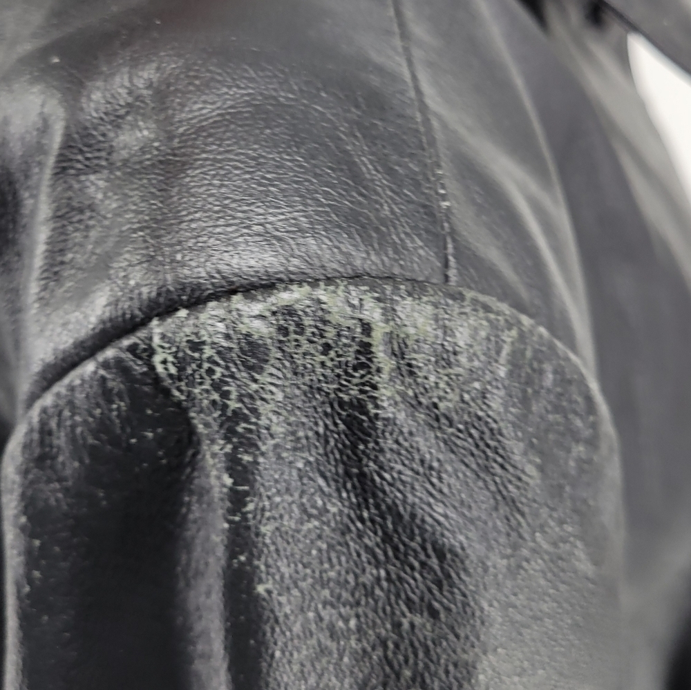 Chadwick Black Leather Button Front Jacket With T… - image 4